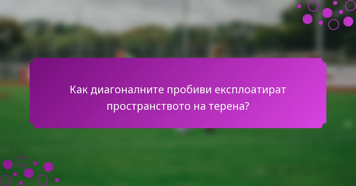 Как диагоналните пробиви експлоатират пространството на терена?