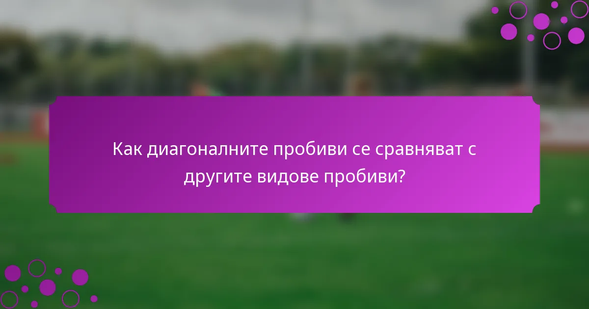Как диагоналните пробиви се сравняват с другите видове пробиви?